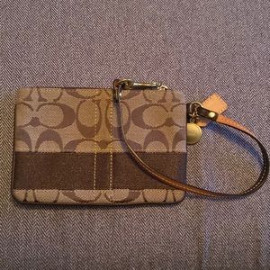 Brown coach wristlet